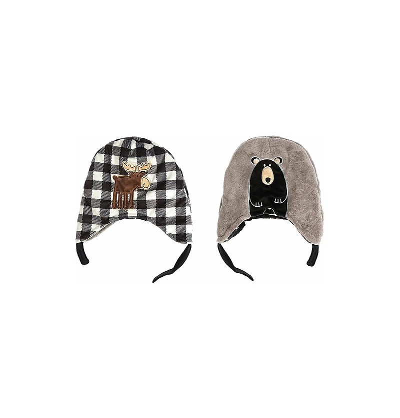 Cappello Reversibile Alce - Orso - FlapJackKids